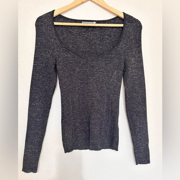 Anthropologie Black and Silver Knit Sweater - Picture 2 of 7